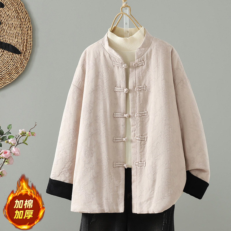 纯色复古国风新中式外套棉衣棉服女2025年新款秋冬季宽松大码保暖,女装/女士精品,棉衣/棉服,淘宝优惠券,粉丝福利购,淘宝优惠卷