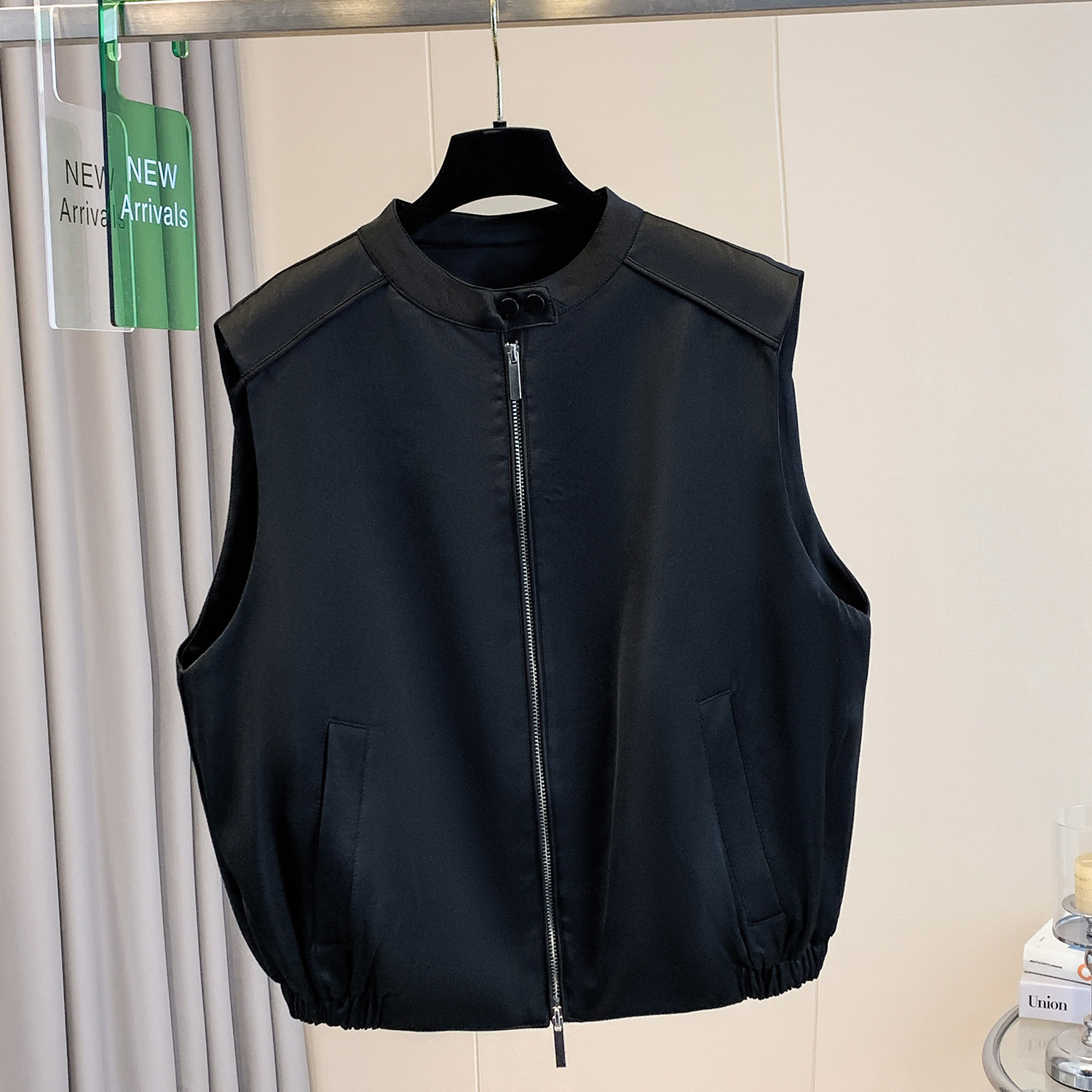 圆领简约宽松拉链马甲女秋季2025新款韩版显瘦纯色休闲夹克短外套,女装/女士精品,马夹,淘宝优惠券,粉丝福利购,淘宝优惠卷