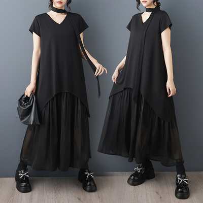 暗黑风大码连衣裙2026年夏季新款