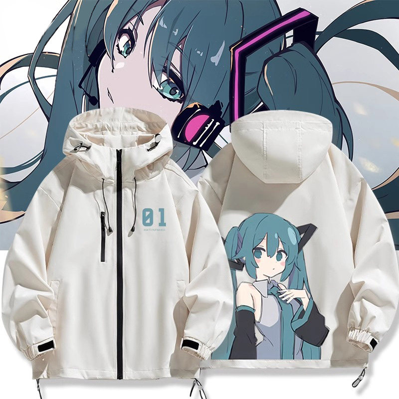 初音未来MIKU动漫联名周边同款cos夹克外套男女秋冬冲锋衣服上衣
