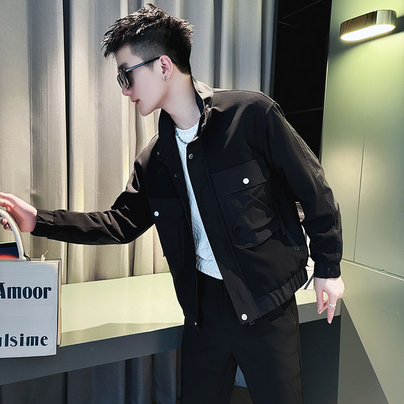 155矮小个子穿搭S号XS小码工装夹克男生社会小伙韩版修身短款外套