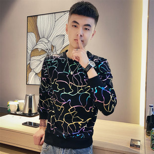 160矮小个子S号XS码套头长袖t恤2026春装圆领卫衣男修身印花上衣