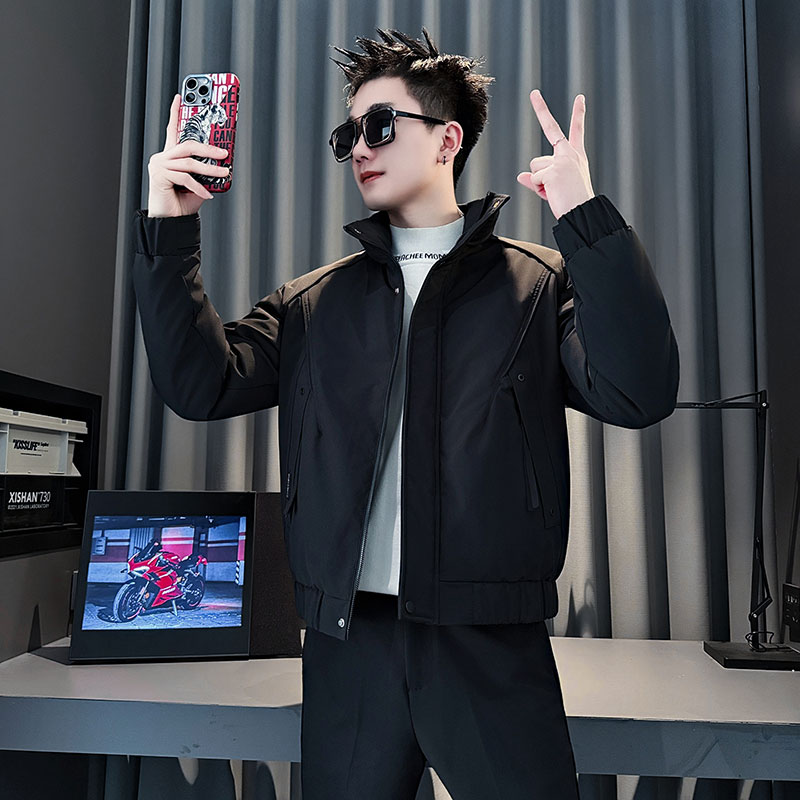 小码男装秋冬潮流立领棉衣短款修身加厚保暖外套矮小个子XS码棉服