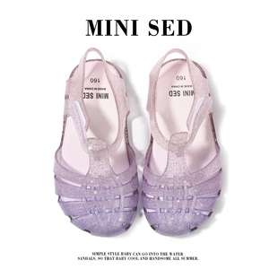 新款童鞋女童凉鞋包头2025新款夏季软底儿童果冻鞋小女孩公主凉鞋