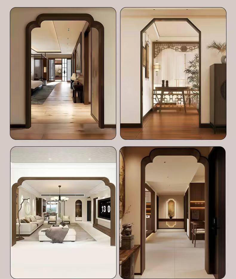 定制宋式美学垭口实木海棠角门套