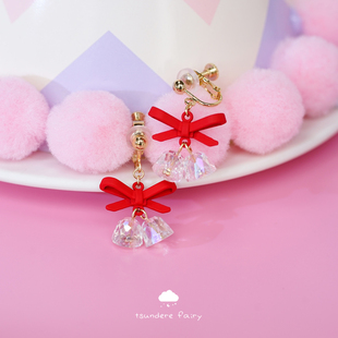 铃儿响叮当 儿童耳环无耳洞耳夹女童耳饰进口防疼痛无耳洞耳钉