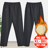 中老年女裤 羊羔绒保暖大码 秋冬长裤 松紧腰宽松直筒加绒加厚奶奶裤