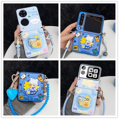 吹泡泡dimoo男孩适用三星zflip76折叠屏purax手机壳pocket2磁吸n3flip小米Mixflip2荣耀vflip支架razr60u新款