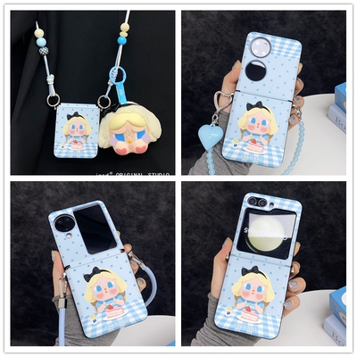 毛绒爱丽丝公主哭娃挂件适用华为pockt2/s折叠屏Puax手机壳小米mixflp2三星Galaxyzflp7654格子p50pocke女