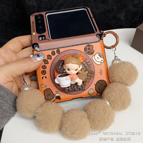 可爱萌粒巧克力咖啡zsiga磁吸支架适用荣耀MagicVFlip2手机壳PuraX典藏版保护套华为Pocket2折叠屏novaFlip女