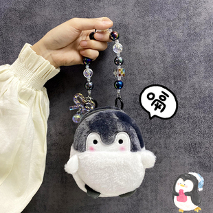 毛绒企鹅零钱包适用三星zflip3手机壳Galaxy zflip4折叠屏zflip5斜挎新女款f7110全包保护套W23flip透明硬壳