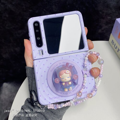 skullpanda蝴蝶结适用PuraX华为Pocket2手机壳小米MIXFlip2折叠屏N3Flip三星Zflip765荣耀VFlip2波漾磁吸支架