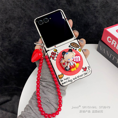 dimoo米奇萌粒磁吸支架适用摩托罗拉razr50ultra手机壳折叠屏razr60带挂绳保护套motorazr60铰链全包防摔可爱