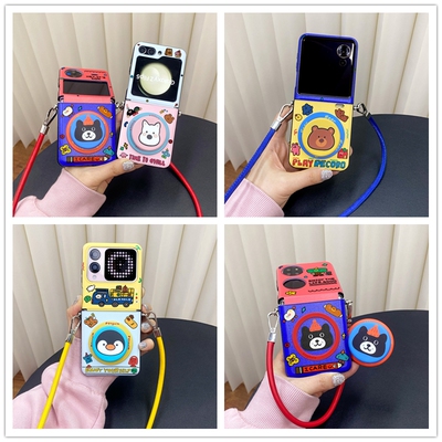 吉利猫磁吸支架三星zflip6/5/4折叠屏手机壳3新款novaflip企鹅小米mixflip保护套pocket荣耀magicvflip西高地