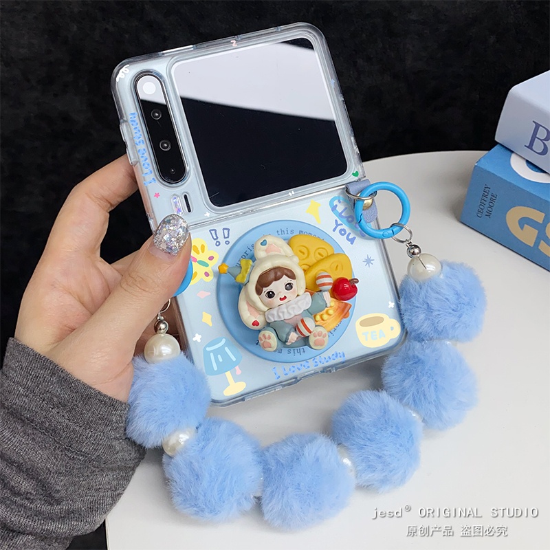 趣味可爱墩墩兔女孩磁吸支架适用荣耀MagicVFlip2手机壳新款PuraX典藏版保护套华为Pocket2/s折叠屏novaFlip