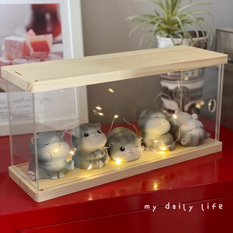 可爱清新汽车小摆件生日小礼物桌面摆件 萌猫喵妮卡手办摆件