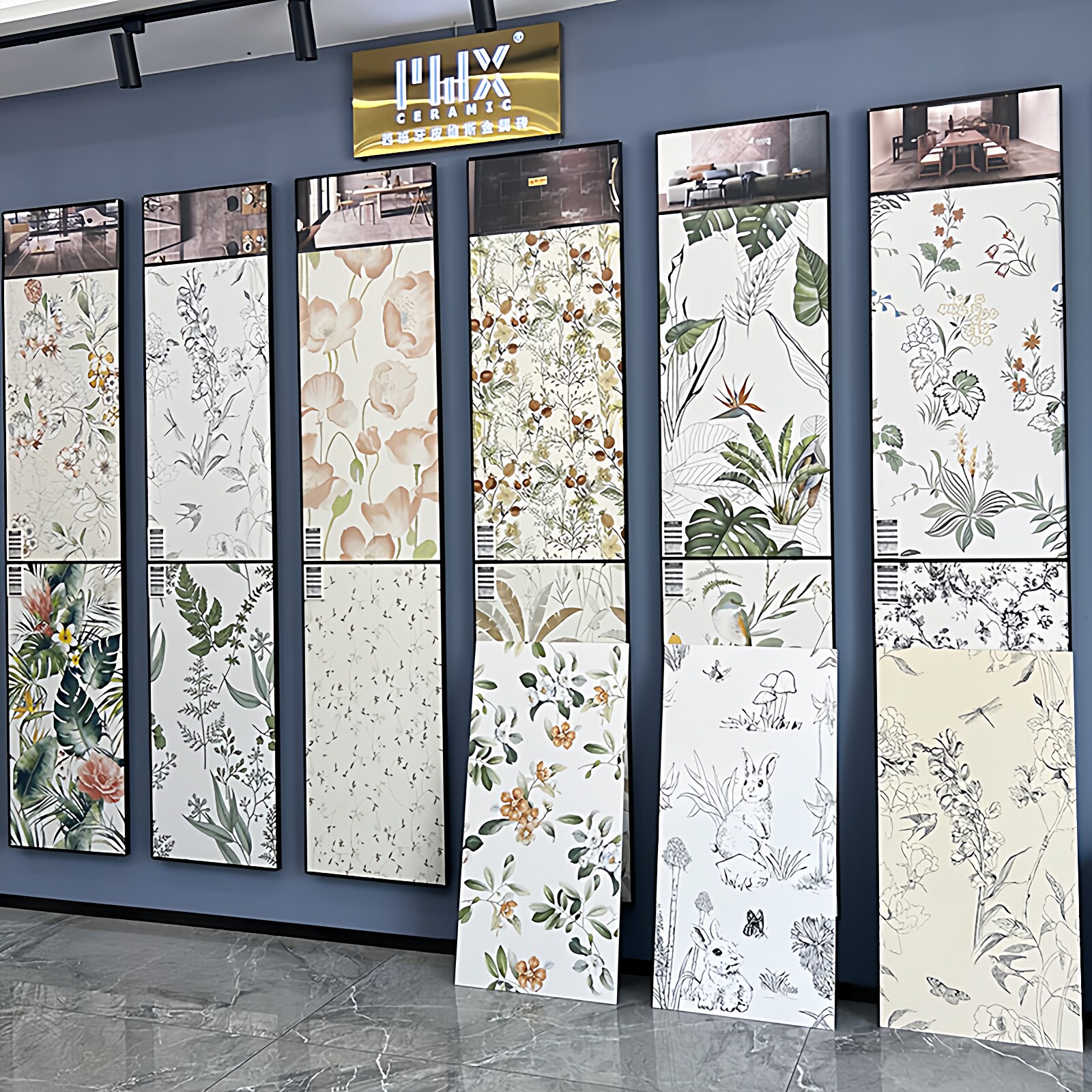 法式奶油风卫生间瓷砖600X1200复古花砖 客厅卧室素色柔光地砖