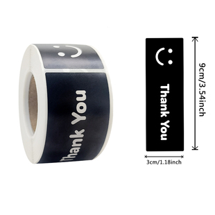 200贴 饰飞机盒不干胶标签贴纸 卷创意笑脸谢谢你封口礼物礼品装