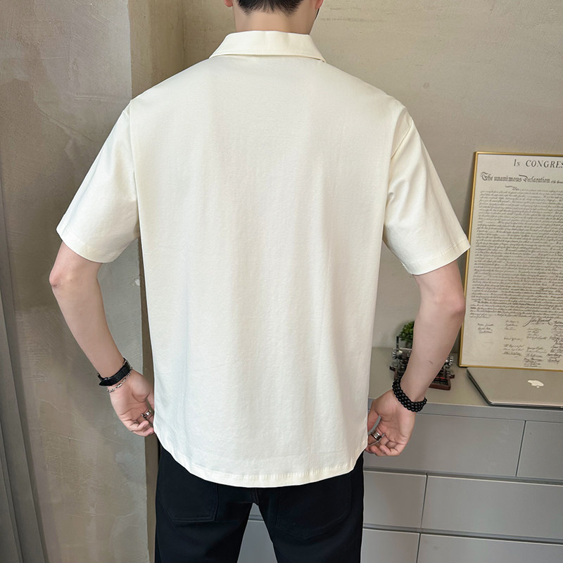 @店主2025夏季冰感纯棉拼接设计感短袖T恤polo衫25506-P58,男装Polo衫,电商D246