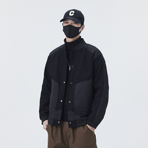 @无影墙-针织设计感春秋季工装棒球服长袖夹克外套8602-P105图片