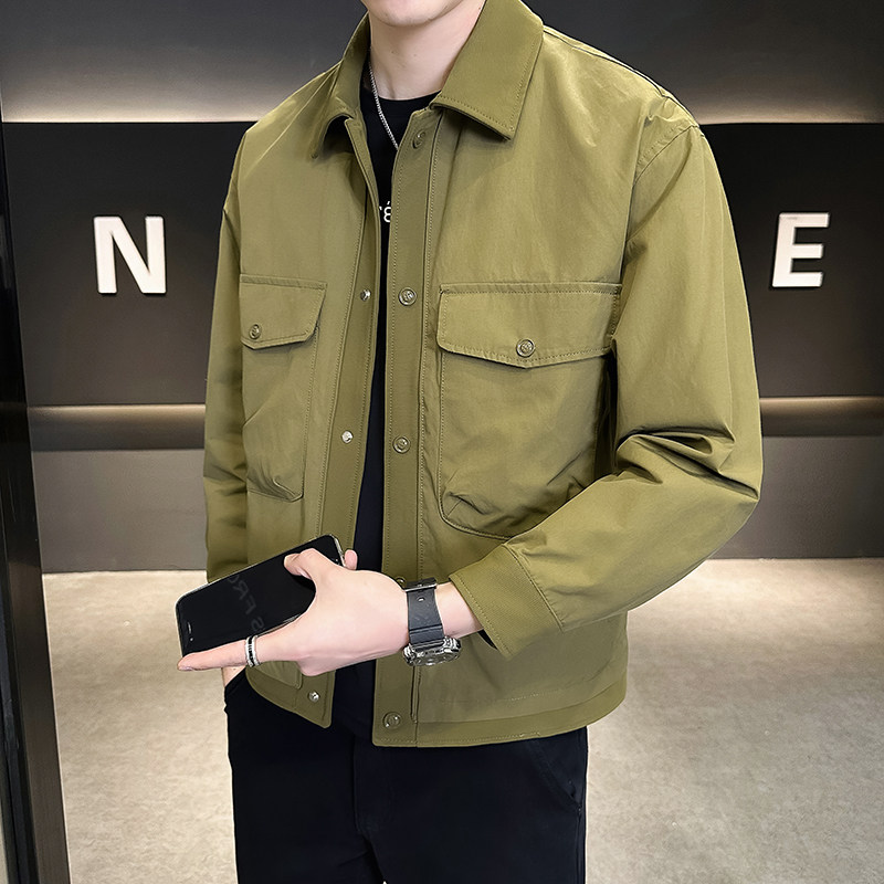 @店主-淘系男士高端针织拼接假两件工装夹克外套2401-P115,男装夹克,电商D246