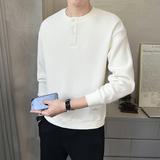 @店主风特殊面料条纹男针织长袖卫衣圆领外套6871-P68控98，男装卫衣，电商D246