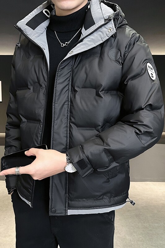 @店主风-跑量冬白鸭绒纯色连帽羽绒服潮流男上衣YR712-P130,男装羽绒服,电商D246