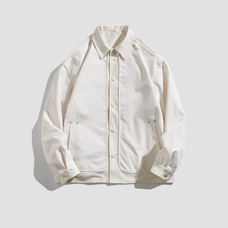 @店主-抖音男士高端针织拼接假两件工装夹克外套505-P100图片