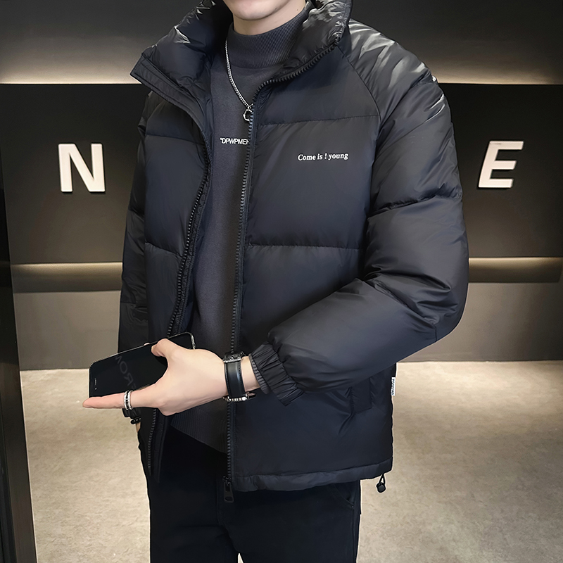 @店主风-跑量冬白鸭绒纯色立领羽绒服潮流男上衣YR869-特P110，男装羽绒服，电商D246