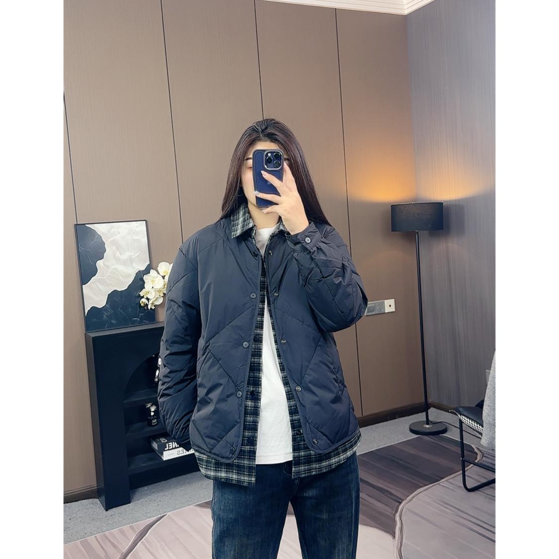 @新标 抖音 外套羽绒服假两件格子高级感男外套98006-P185图片