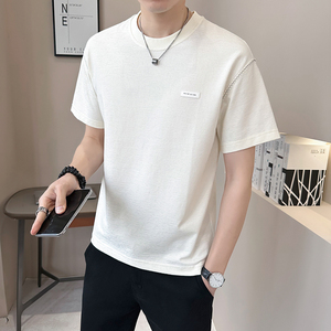@店主 2025新款设计男士高克重撞色圆领短袖T恤半袖91082-P48图片