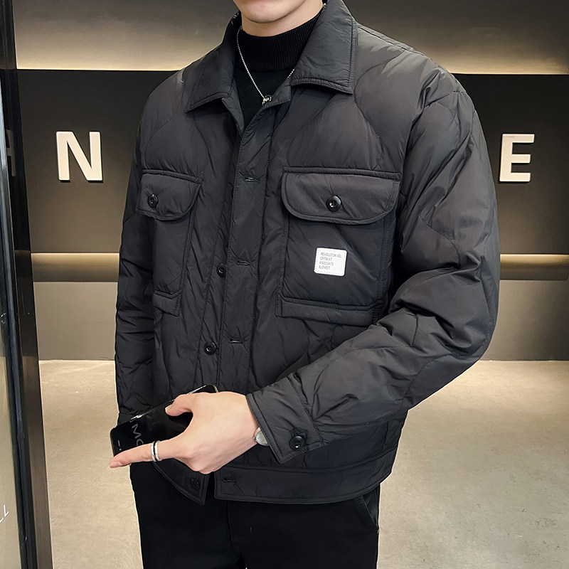 @店主风-美式工装冬新款衬衫领羽绒服潮流男-2521-特P100,男装衬衫,电商D246