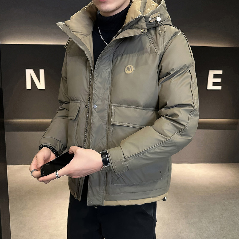 @店主风-大外套拼色羽绒服男工装连帽YR868-P165图片