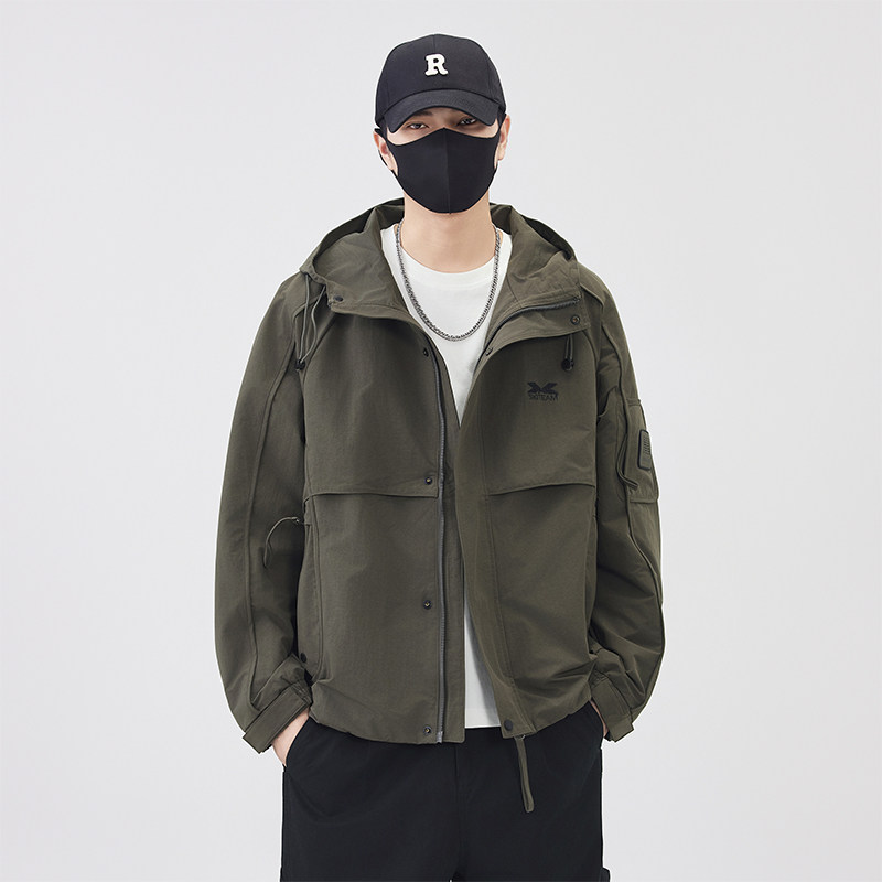 @无影墙-2025春秋装装冲锋衣连帽男裁剪工装夹克外套9803-P115,男装夹克,电商D246