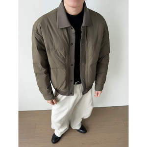 @标 美式 针织拼接2025新款外套羽绒服设计感男外套88072-P195图片