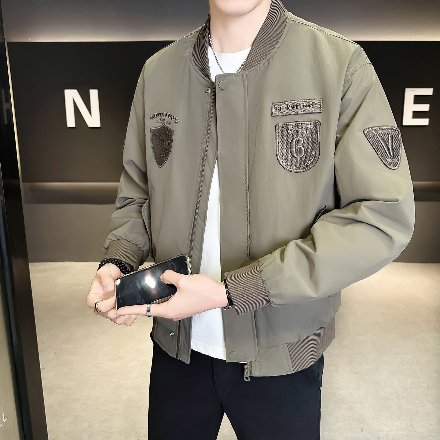 2026春秋新款男士外套定制棒球领工装夹克男1907-P95,男装夹克,电商D246