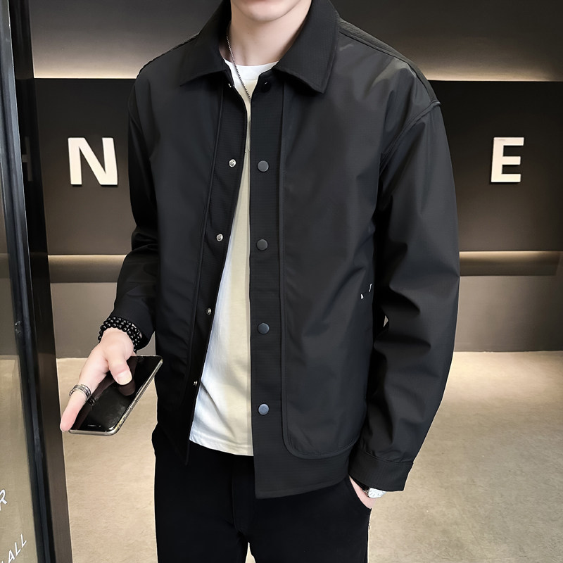 @店主-淘系男士高端针织拼接假两件工装夹克外套505-P100,男装夹克,电商D246