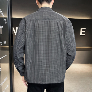 @店主风-工装格子春秋季新款翻领长袖夹克外套1101-P95图片