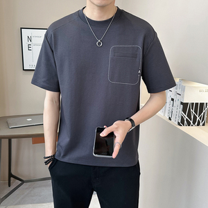 @店主2025新款设计男士高克重圆领短袖T恤半袖8774-P48