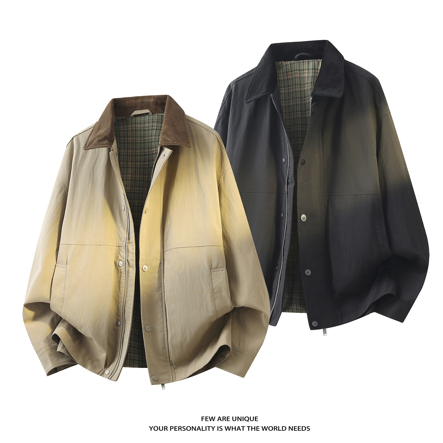 平铺3D-2026春秋男士外套巴恩分翻领工装夹克男6111-P125，男装夹克，电商D246