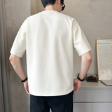 原版面料撞色拼接男士高克重圆领短袖T恤半袖T521-P4878，男装T恤，电商D246