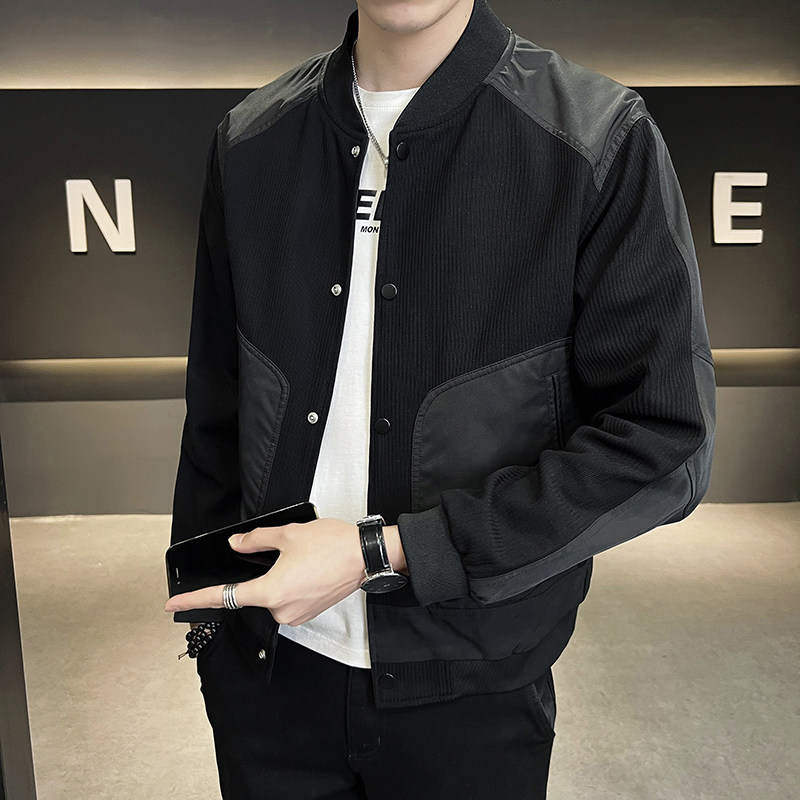 @店主风-针织设计感春秋季工装棒球服长袖夹克外套8602-P105,男装夹克,电商D246