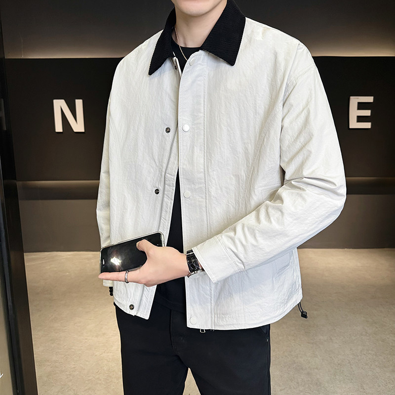 @店主-2025春秋装装连帽男士立体裁剪拼接工装夹克外套111-P100图片