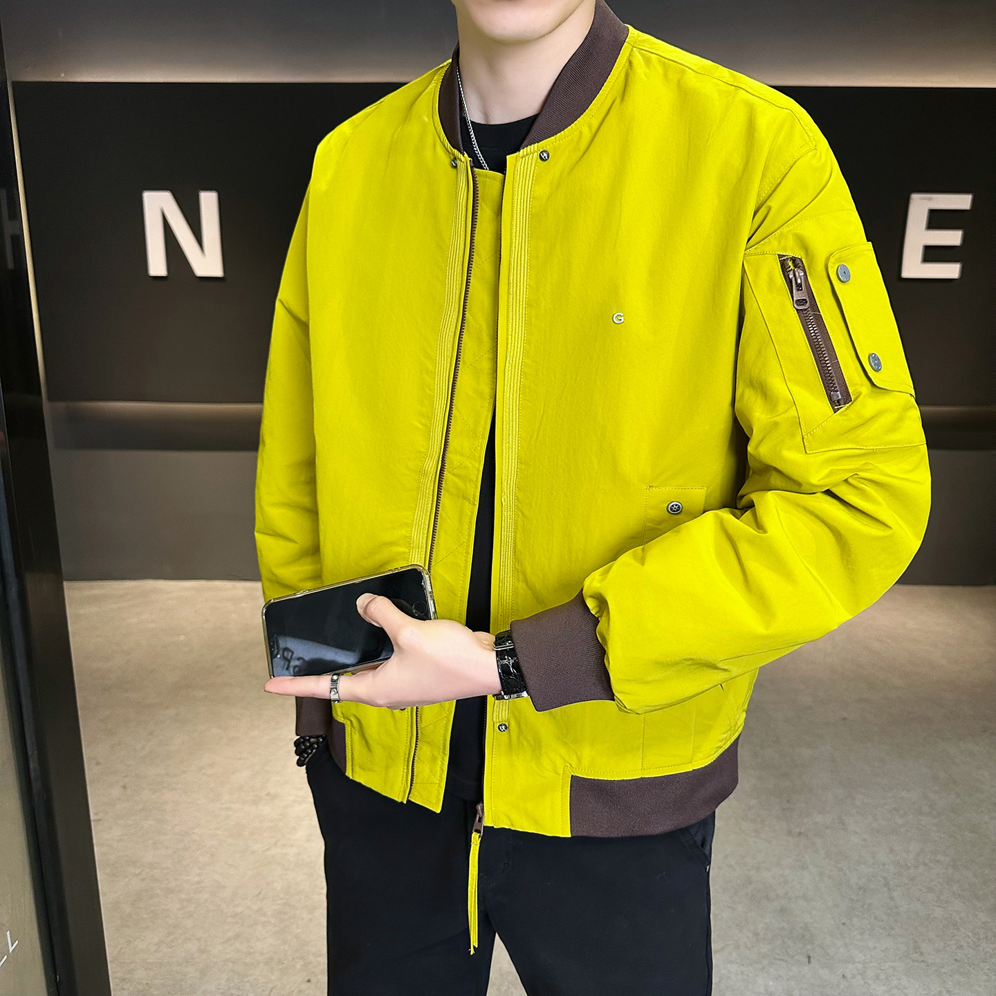 2026春秋新款男士外套定制棒球领工装夹克男26006-P105,男装夹克,电商D246
