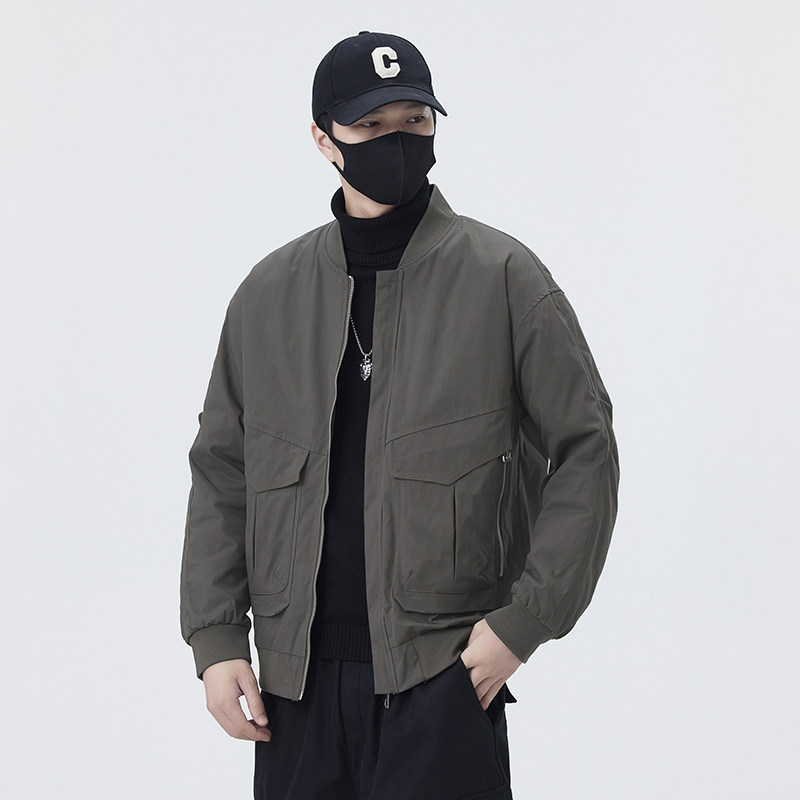 无影墙  男士外套棒球领工装夹克男2220薄款P90有二棉加厚P100图片