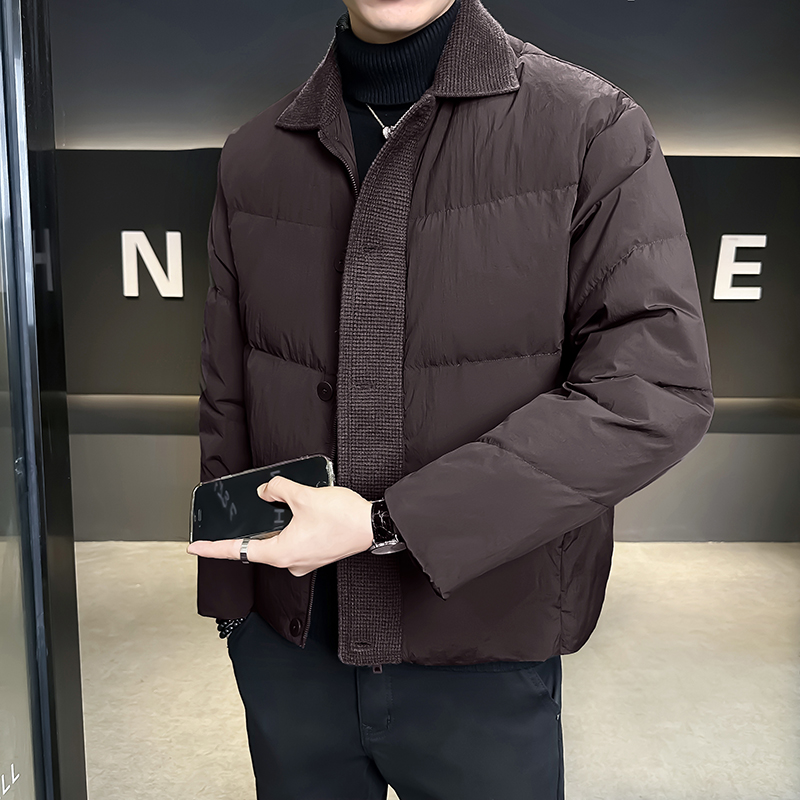 @新标90针织拼接外套羽绒服设计高级感男外套YR892-P245，男装羽绒服，电商D246