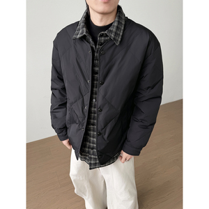 @标50 美式抖音羽绒服假两件格子高级感男外套98006-P185图片