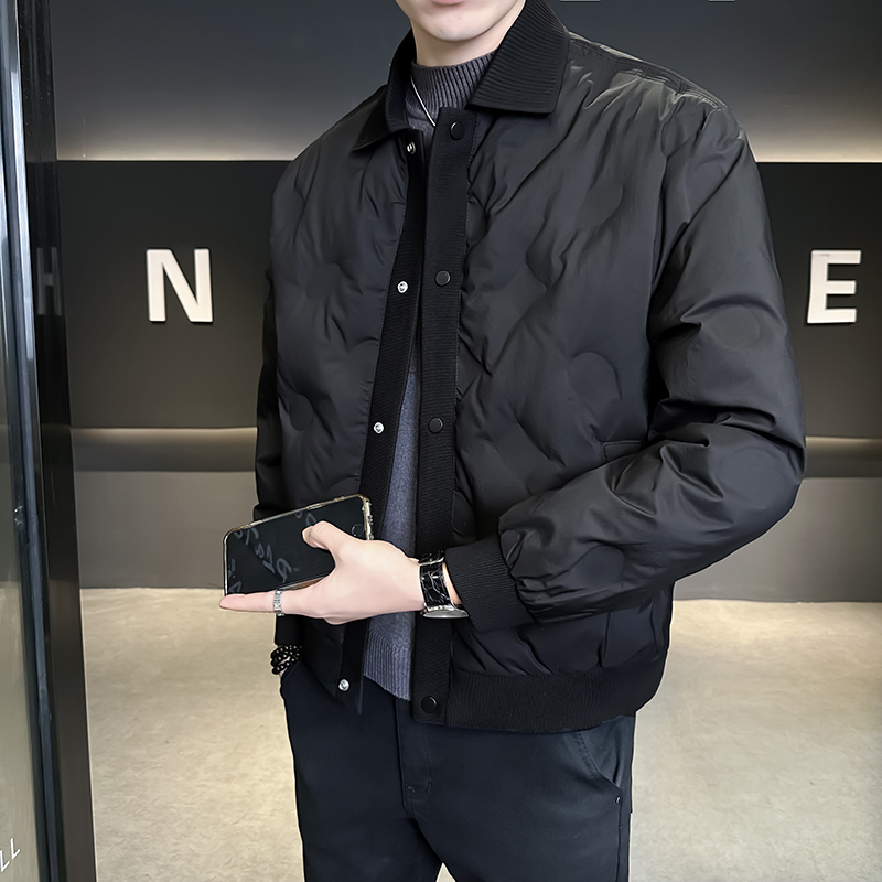 @标-新款老钱风外套羽绒服潮流男翻领上衣9952-P185，男装羽绒服，电商D246