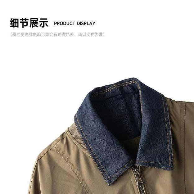 抖音BIG林男士牛仔拼接假两件水洗工装夹克外套2507-P120,男装工装外套,电商D246