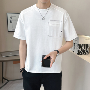 @店主 2025新款设计男士高克重圆领短袖T恤半袖8774-P48图片
